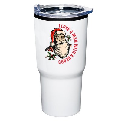 Funny Retro Christmas Santa Claus I Love A Man With A Beard Tumbler