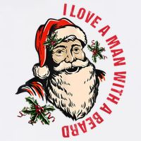 Funny Retro Christmas Santa Claus I Love A Man With A Beard Youth Performance Sprint T-Shirt