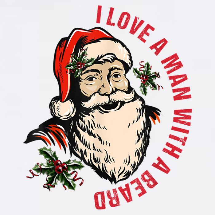 Funny Retro Christmas Santa Claus I Love A Man With A Beard Youth Performance Sprint T-Shirt