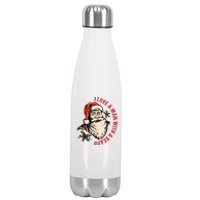 Funny Retro Christmas Santa Claus I Love A Man With A Beard Stainless Steel Insulated Water Bottle