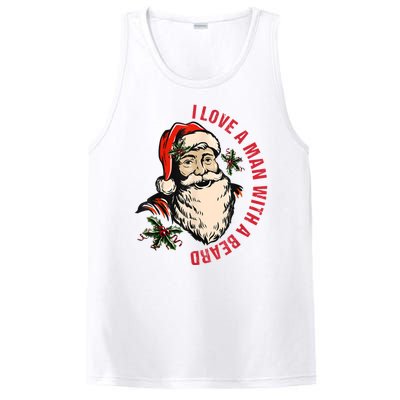 Funny Retro Christmas Santa Claus I Love A Man With A Beard PosiCharge Competitor Tank