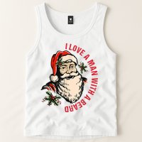 Funny Retro Christmas Santa Claus I Love A Man With A Beard Tank Top