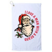 Funny Retro Christmas Santa Claus I Love A Man With A Beard Golf Towel