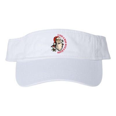 Funny Retro Christmas Santa Claus I Love A Man With A Beard Valucap Bio-Washed Visor