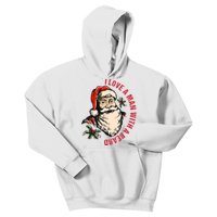 Funny Retro Christmas Santa Claus I Love A Man With A Beard Kids Hoodie