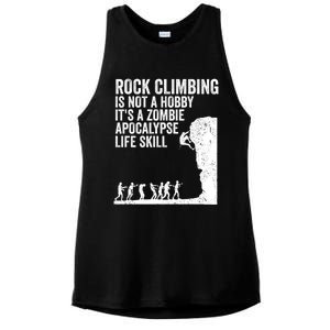 Funny Rock Climber Gift For Men Women Cool Zombie Climbing Gift Ladies PosiCharge Tri-Blend Wicking Tank