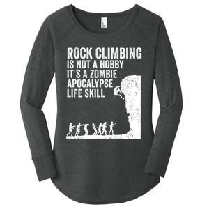 Funny Rock Climber Gift For Men Women Cool Zombie Climbing Gift Women's Perfect Tri Tunic Long Sleeve Shirt