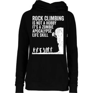 Funny Rock Climber Gift For Men Women Cool Zombie Climbing Gift Womens Funnel Neck Pullover Hood