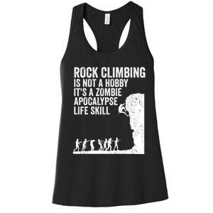 Funny Rock Climber Gift For Men Women Cool Zombie Climbing Gift Women's Racerback Tank