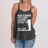 Funny Rock Climber Gift For Men Women Cool Zombie Climbing Gift Women's Strappy Tank