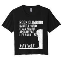 Funny Rock Climber Gift For Men Women Cool Zombie Climbing Gift Women's Crop Top Tee