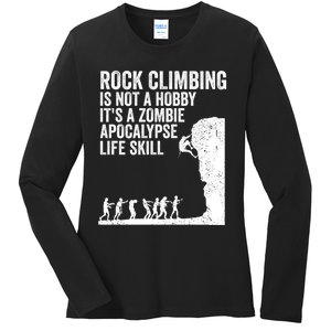 Funny Rock Climber Gift For Men Women Cool Zombie Climbing Gift Ladies Long Sleeve Shirt