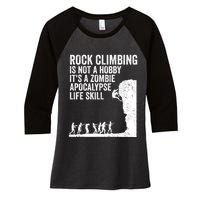 Funny Rock Climber Gift For Men Women Cool Zombie Climbing Gift Women's Tri-Blend 3/4-Sleeve Raglan Shirt