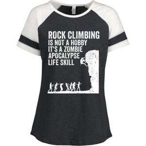 Funny Rock Climber Gift For Men Women Cool Zombie Climbing Gift Enza Ladies Jersey Colorblock Tee