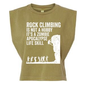 Funny Rock Climber Gift For Men Women Cool Zombie Climbing Gift Garment-Dyed Women's Muscle Tee