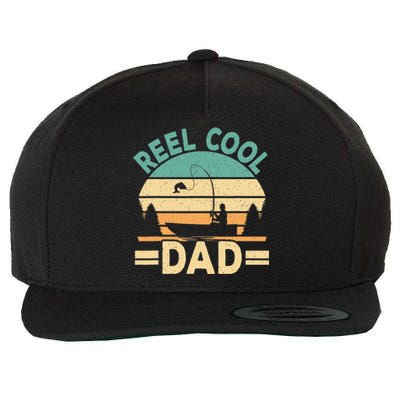 Funny Reel Cool Dad Fishing Fisherman Daddy Fathers Day Wool Snapback Cap