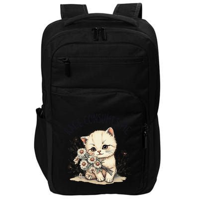 Funny Rage Consumes Me Cat Flower Cute Kitty Cat Meme Design Impact Tech Backpack
