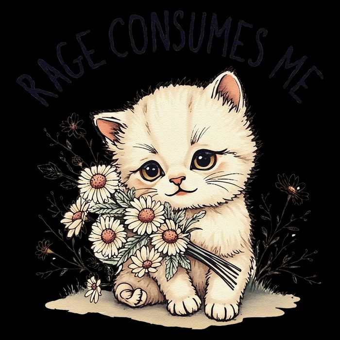 Funny Rage Consumes Me Cat Flower Cute Kitty Cat Meme Design Backpack