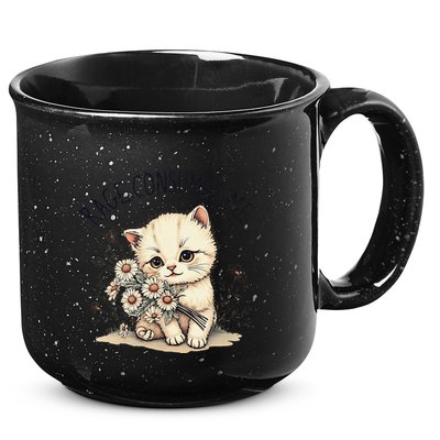 Funny Rage Consumes Me Cat Flower Cute Kitty Cat Meme Design 15oz Campfire Ceramic Mug