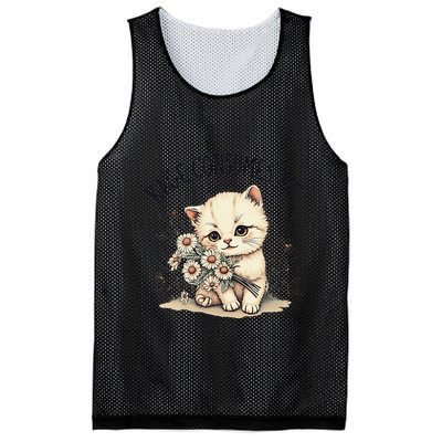 Funny Rage Consumes Me Cat Flower Cute Kitty Cat Meme Design Mesh Reversible Basketball Jersey Tank