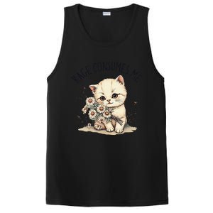 Funny Rage Consumes Me Cat Flower Cute Kitty Cat Meme Design PosiCharge Competitor Tank