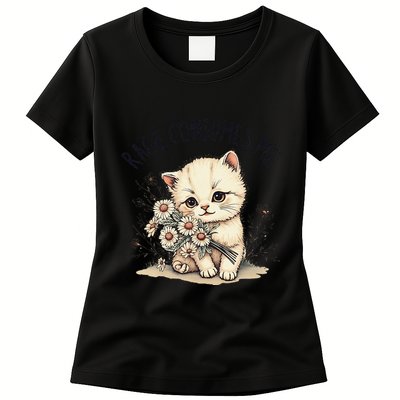 Funny Rage Consumes Me Cat Flower Cute Kitty Cat Meme Design Womens T-Shirt