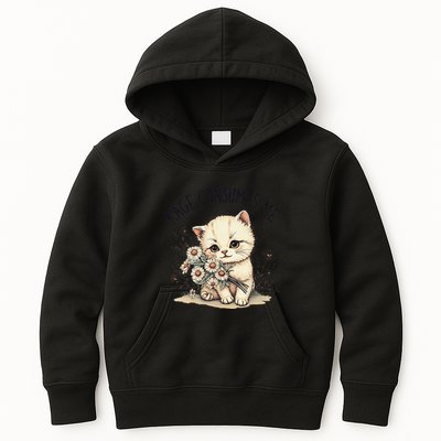 Funny Rage Consumes Me Cat Flower Cute Kitty Cat Meme Design Kids Hoodie