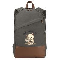 Funny Rage Consumes Me Cat Flower Cute Kitty Cat Meme Design Cotton Canvas Backpack