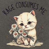 Funny Rage Consumes Me Cat Flower Cute Kitty Cat Meme Design Cotton Canvas Backpack