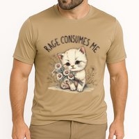 Funny Rage Consumes Me Cat Flower Cute Kitty Cat Meme Design Cooling Performance Crew T-Shirt