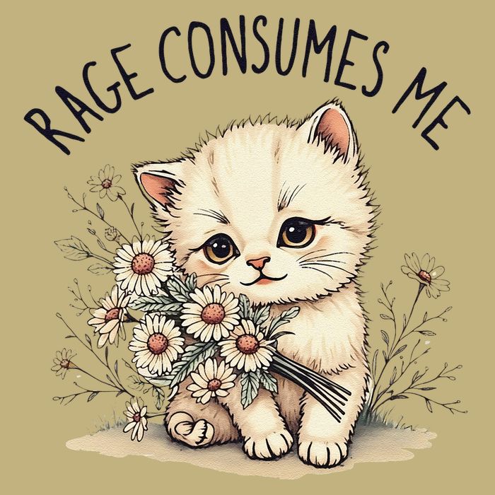 Funny Rage Consumes Me Cat Flower Cute Kitty Cat Meme Design Cooling Performance Crew T-Shirt