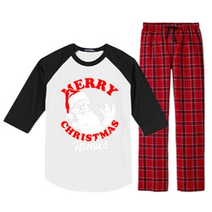 Funny Retro Christmas Homies Westside West Coast Hip Hop Gift Raglan Sleeve Pajama Set