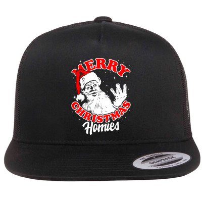 Funny Retro Christmas Homies Westside West Coast Hip Hop Gift Flatbill Hat