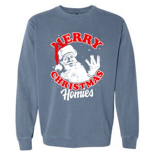 Funny Retro Christmas Homies Westside West Coast Hip Hop Gift Garment-Dyed Sweatshirt