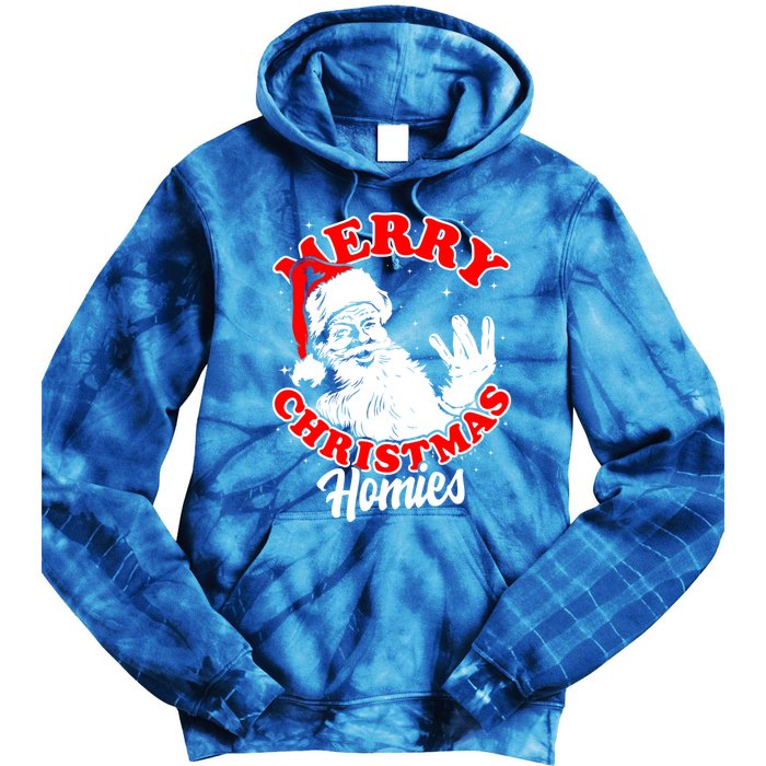 Funny Retro Christmas Homies Westside West Coast Hip Hop Gift Tie Dye Hoodie