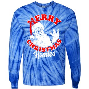 Funny Retro Christmas Homies Westside West Coast Hip Hop Gift Tie-Dye Long Sleeve Shirt