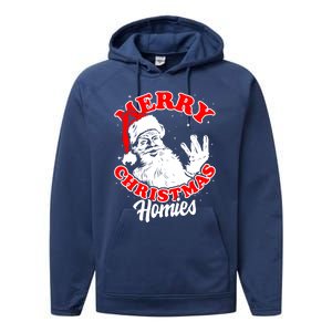 Funny Retro Christmas Homies Westside West Coast Hip Hop Gift Performance Fleece Hoodie