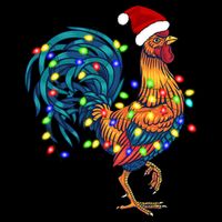 Funny Rooster Chicken Christmas Lights Pajama Farmer Funny Gift Youth Performance Sprint T-Shirt