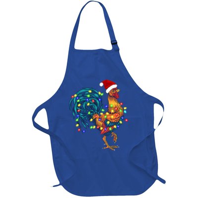 Funny Rooster Chicken Christmas Lights Pajama Farmer Funny Gift Apron