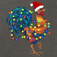 Funny Rooster Chicken Christmas Lights Pajama Farmer Funny Gift Cotton Canvas Backpack
