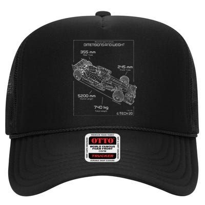 Formula Race Car Specifications Team Racing fan engineering High Crown Mesh Back Trucker Hat