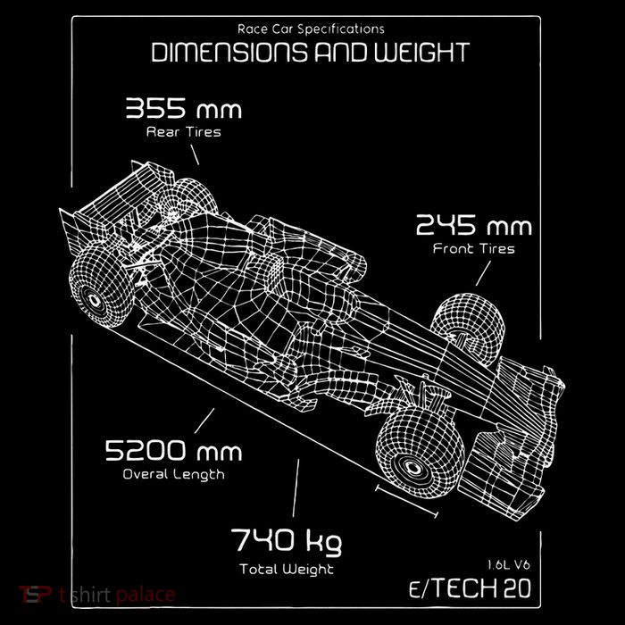 Formula Race Car Specifications Team Racing fan engineering Performance Shirt