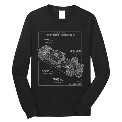 Formula Race Car Specifications Team Racing fan engineering Long Sleeve Shirt