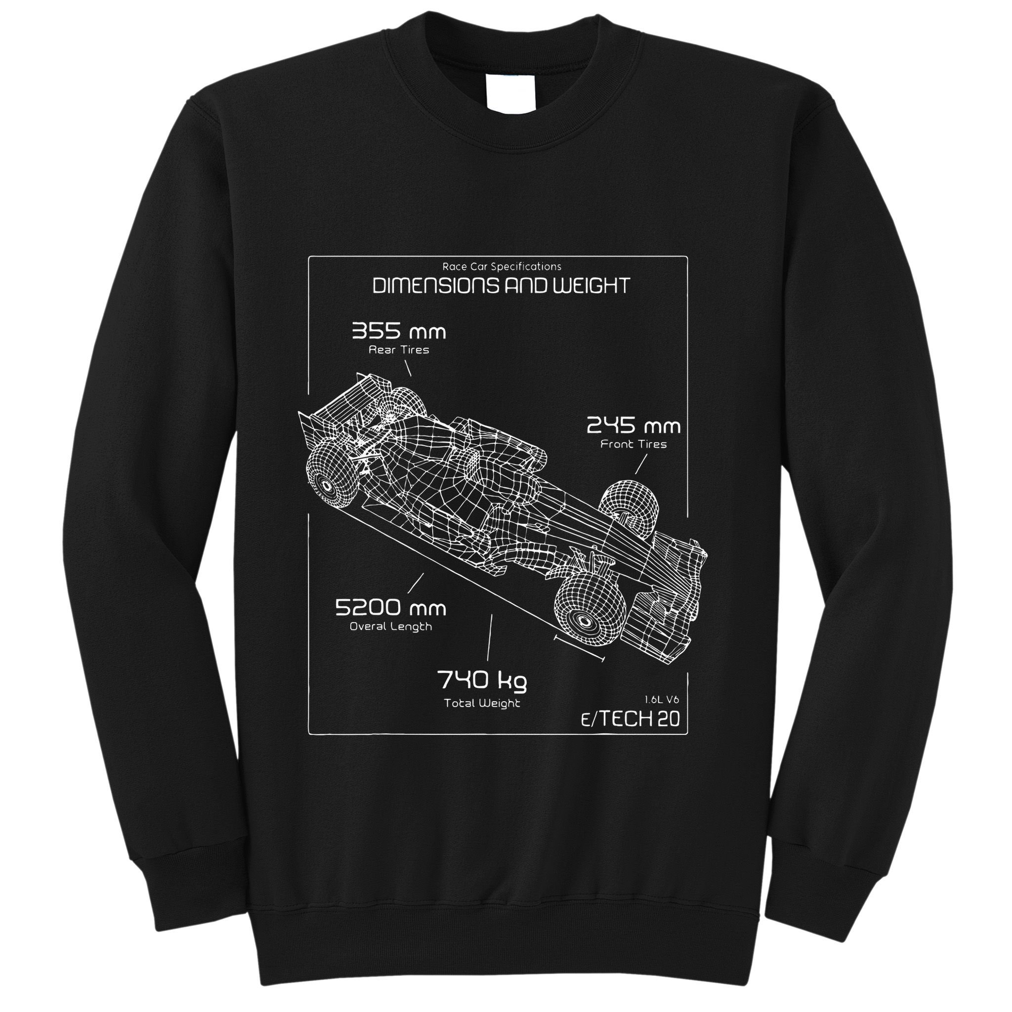Formula Race Car Specifications Team Racing fan engineering Sweatshirt