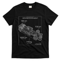 Formula Race Car Specifications Team Racing fan engineering T-Shirt