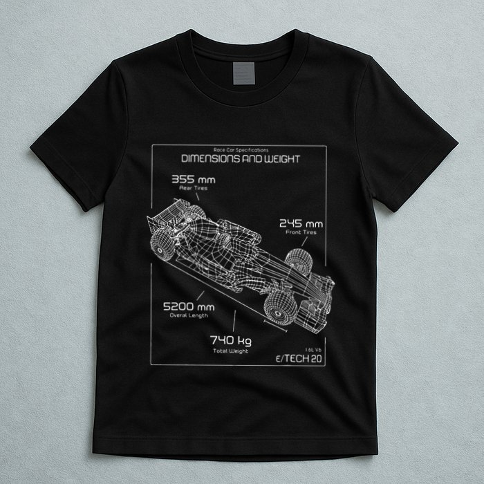 Formula Race Car Specifications Team Racing fan engineering T-Shirt