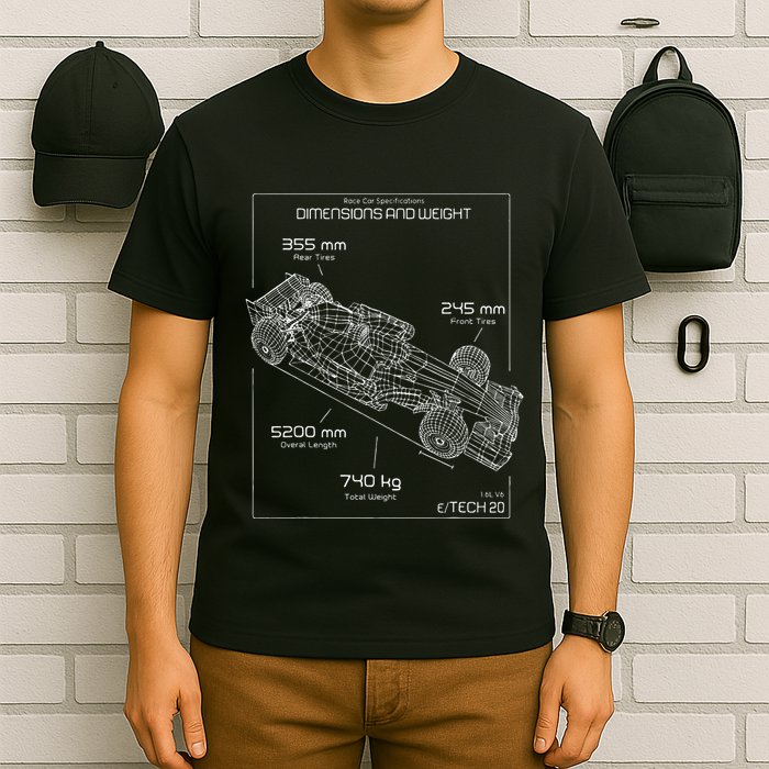 Formula Race Car Specifications Team Racing fan engineering T-Shirt