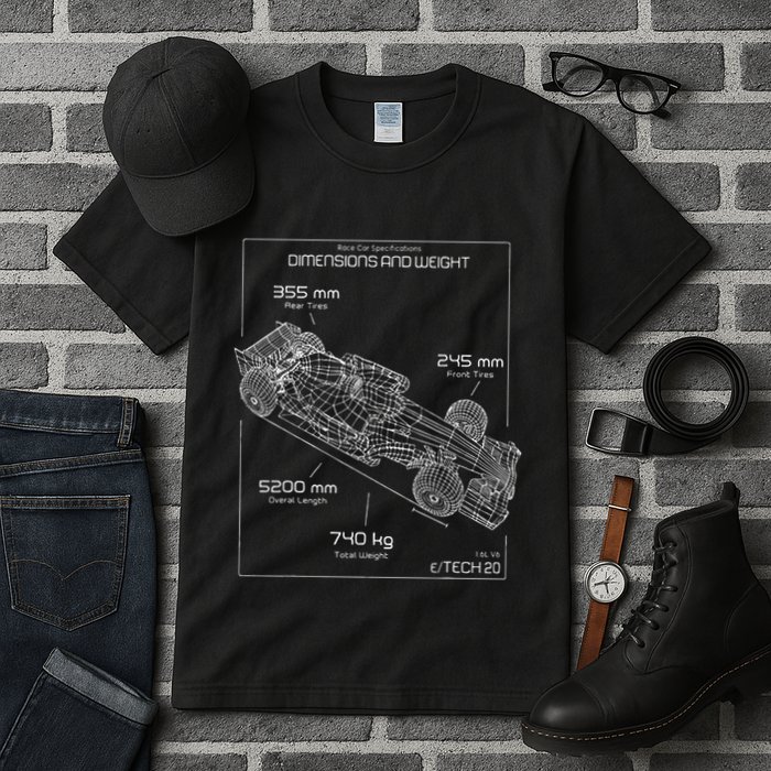 Formula Race Car Specifications Team Racing fan engineering Tall T-Shirt