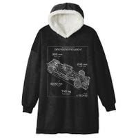Formula Race Car Specifications Team Racing fan engineering Hooded Wearable Blanket