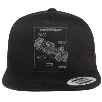 Formula Race Car Specifications Team Racing fan engineering Flat Bill Trucker Hat